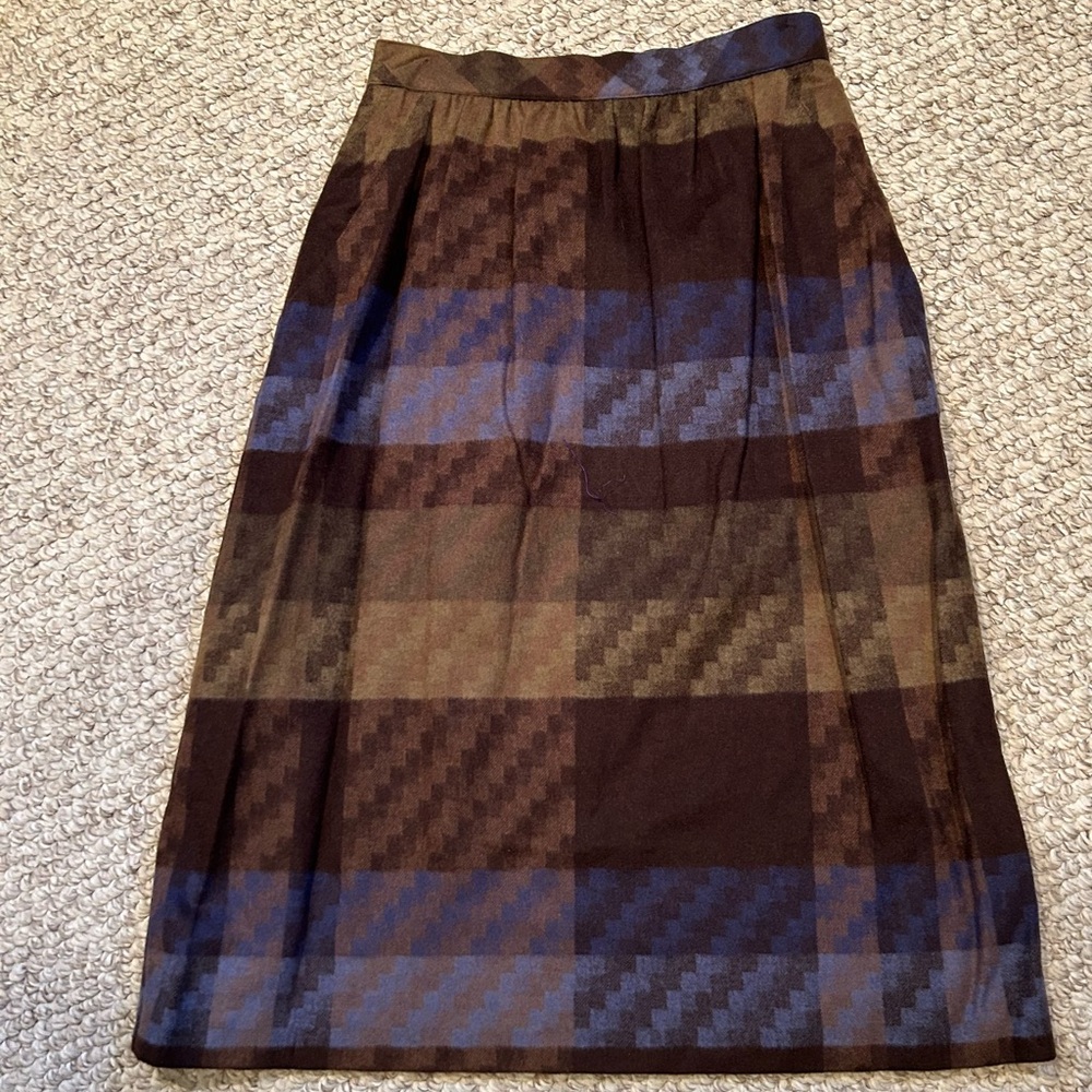 Plaid Brown and Blue Women's Skirt
